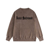 Amiri washed sweatshirt sanskrit printing washed and distressed