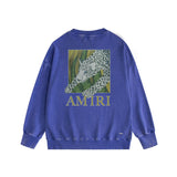 Amiri washed sweatshirt black panther printing washed and distressed