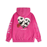 Amiri washed hoodie double-sided rose distressed printing