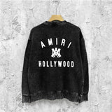 Amiri washed sweatshirt Hollywood spider print washed old