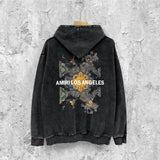 Amiri washed hoodie damaged oil painting distressed printing