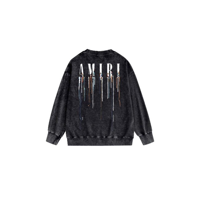 Amiri washed sweatshirt colorful ink splash paint mother printing