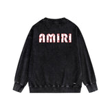 Amiri washed sweatshirt cashew flower large simple label printing washed and distressed