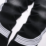Mens Fashion Jeans White stripes 5725#