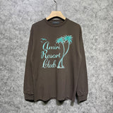 Amiri long sleeve shirts coconut tree bird printing