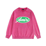 Amiri washed sweatshirt oval letterprinting washed and distressed