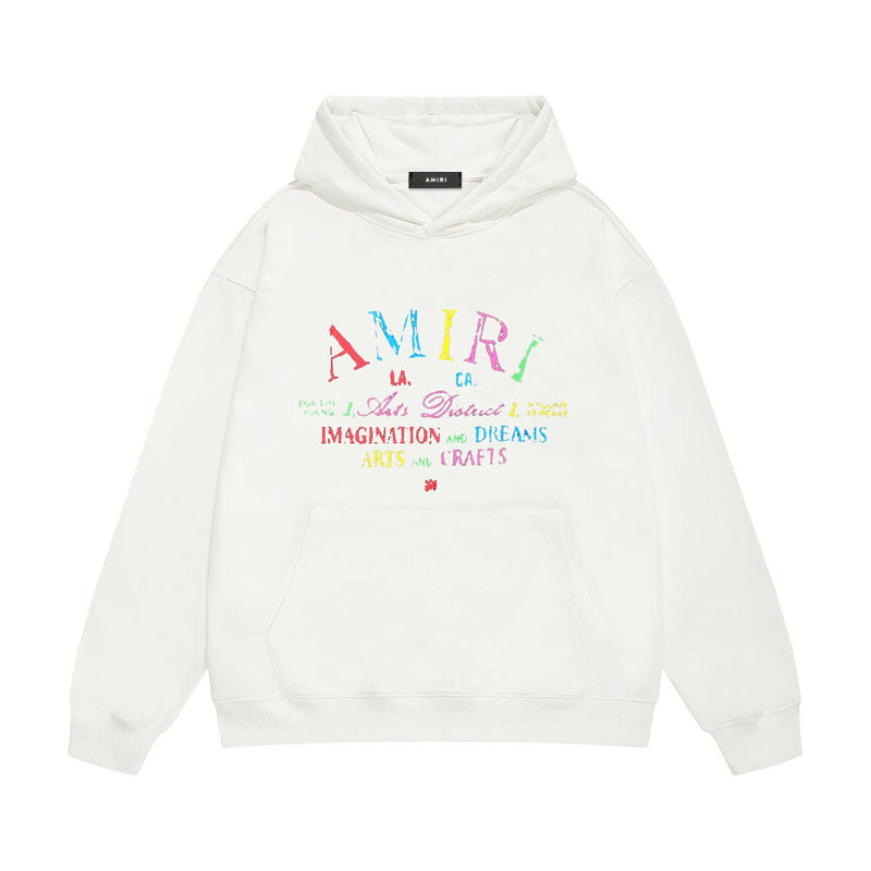 Amiri hoodie watercolor cartoon letterprinting