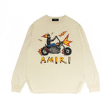 Amiri long sleeve shirts motorcycle skull printing
