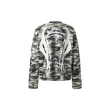 Men long sleeved shirt jw retro street trendy men's camouflage letter design men's waffle grids