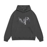 Amiri hoodie gray gradient letterprinting
