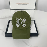 Palm Angels hats flame alphabet palm tree embroidered distressed baseball cap