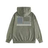 Amiri washed hoodie tv channel washed and distressed printing