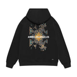 Amiri hoodie damaged oil painting sleeve print