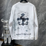 Chh Chrome Hearts Sweatshirts cross embroidered casual men's and women's crew neck sweater