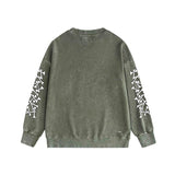 Amiri washed sweatshirt new bone sleeves printing washed and distressed