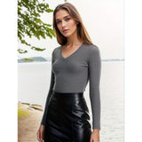 Women Tops Fashion Fashion Breathable Long Sleeves Top (Zj0415)