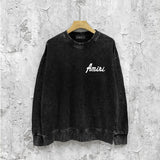 Amiri washed sweatshirt pure letter printing washed and distressed