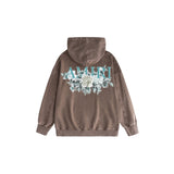 Amiri washed hoodie camellia printing