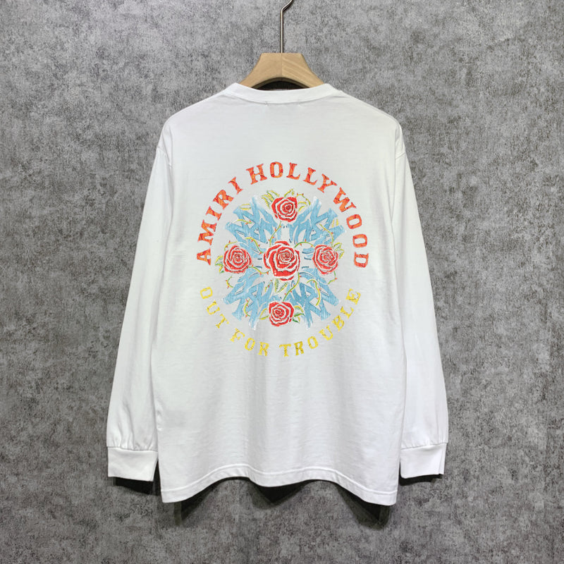 Amiri long sleeve shirts flower clusters printing