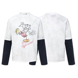 Men long sleeved shirt retrofake two-piece fun design men's loose