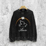 Amiri washed sweatshirt night sky pegasus printing washed and distressed