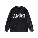 Amiri washed sweatshirt foggy star printing washed and distressed
