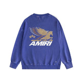 Amiri washed sweatshirt mottled pegasus printing washed and distressed