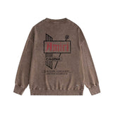 Amiri washed sweatshirt letter sign printing washed and distressed