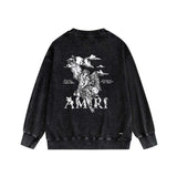 Amiri washed sweatshirt MA printed washed old