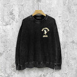 Amiri washed sweatshirt dice man printing washed and distressed