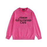 Amiri washed sweatshirt hollywood font printing washed and distressed
