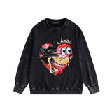 Amiri washed sweatshirt heart wolf head printing washed and distressed