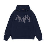 Amiri hoodie all gray overlapping letterprinting
