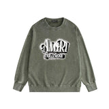 Amiri washed sweatshirt stereo hollywood printing washed and distressed