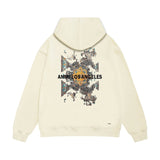Amiri hoodie damaged oil painting sleeve print