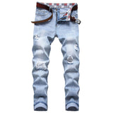 Mens Fashion Jeans Ripped D667#