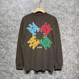 Amiri long sleeve shirts color block simple label set printing