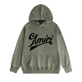 Amiri washed hoodie elegant letter washed distressed printing