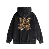 Amiri washed hoodie splashed paint skeleton washed distressed printing
