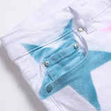 Mens Fashion Jeans Colorful star prints 1319#