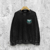 Amiri washed sweatshirt flower diamond nameplate printing washed and distressed
