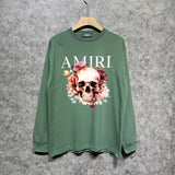 Amiri long sleeve shirts flower skull printing
