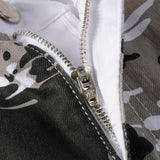 Mens Fashion Jeans White camouflage 5602#