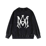 Amiri washed sweatshirt mottled spider printing washed and distressed