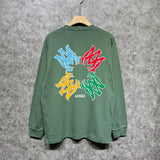 Amiri long sleeve shirts color block simple label set printing