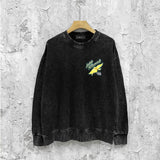 Amiri washed sweatshirt star point wings printing washed and distressed