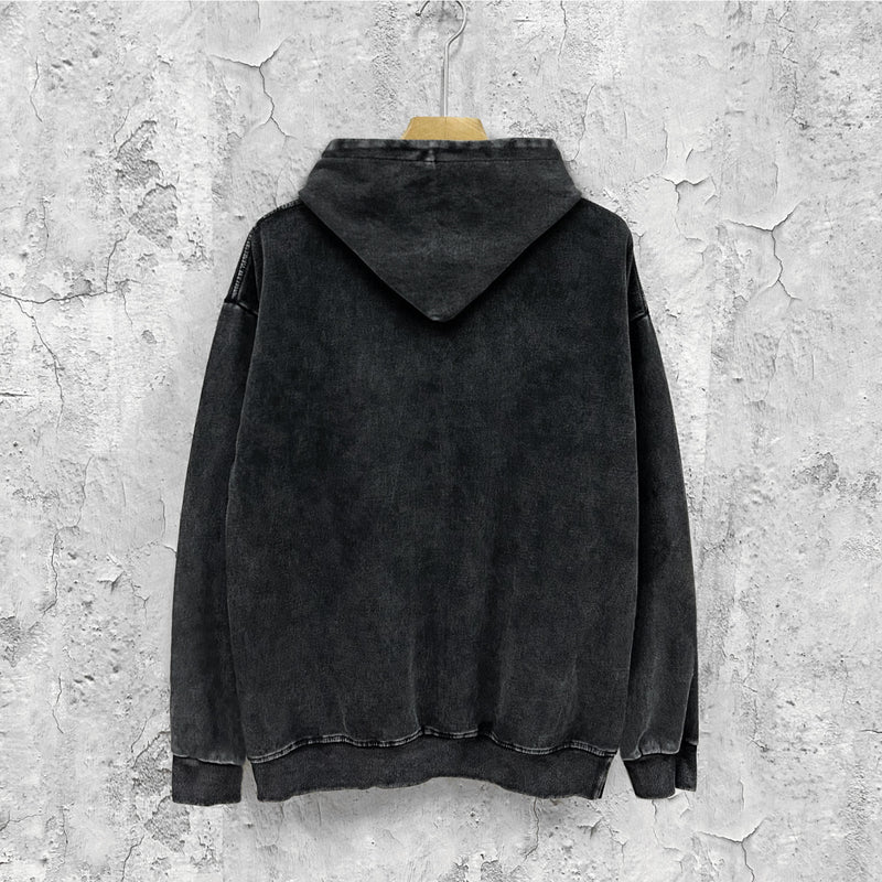 Amiri washed hoodie fur washed distressed printing