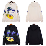 Rhude Hoodie Beach Coconut Letter Print Hooded Sweater Jacket