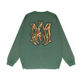 Amiri long sleeve shirts splash paint skeleton printing
