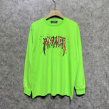Amiri long sleeve shirts splash paint skeleton printing